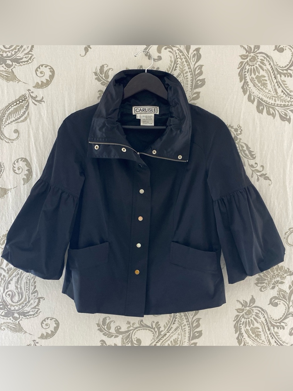 CARLISLE Cropped Jacket with Wide 3/4 Bell
Sleeves